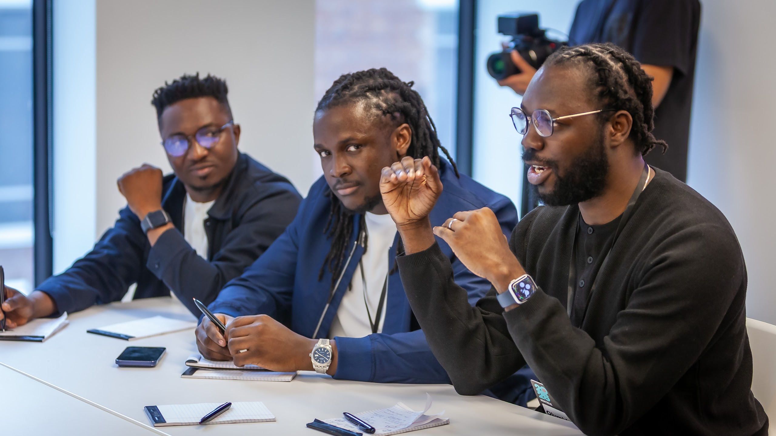 Speakers seated at a table during the Endeavor International Selection Panel in Montreal