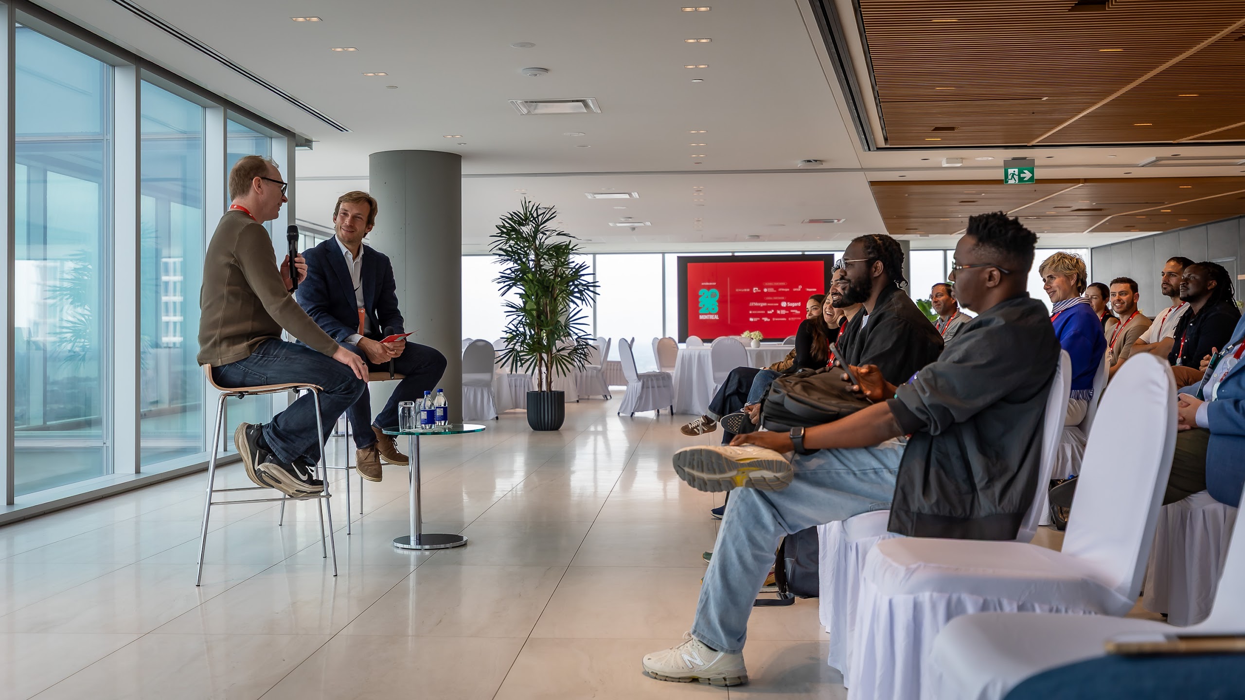 A fireside conversation in front of an audience at the International Selection Panel in Montreal